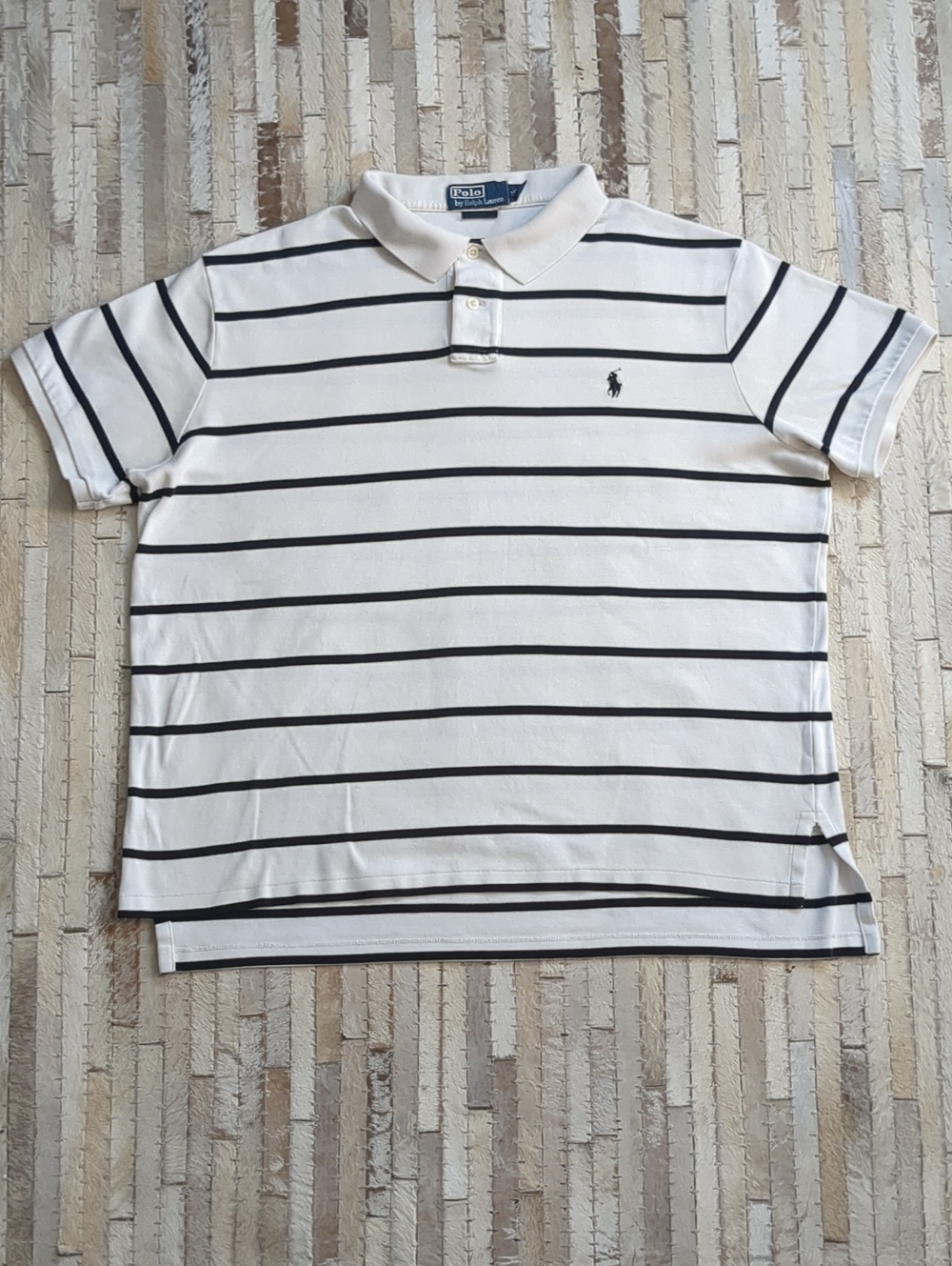 Polo Ralph Lauren Men's XL Vintage 90s 100% Cotton Jersey Striped Polo Shirt